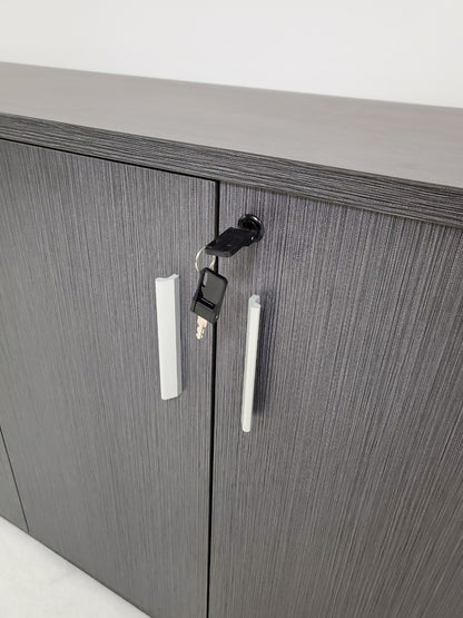 Modern 1600mm Wide Four Door Grey Oak Executive Office Cupboard - DGWK-S0616-4DR