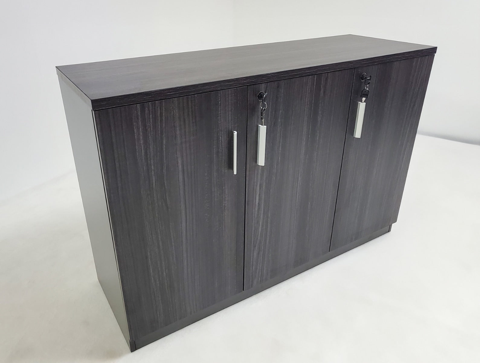 Modern 1200mm Wide Grey Oak Executive Office Three Door Cupboard - LX-6846T-3DR UK