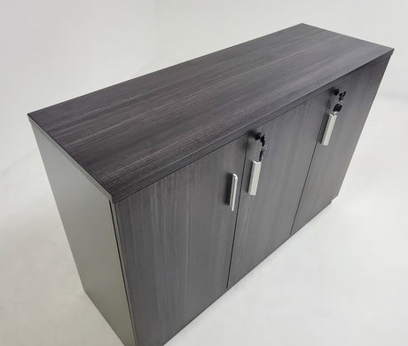 Modern 1200mm Wide Grey Oak Executive Office Three Door Cupboard - LX-6846T-3DR