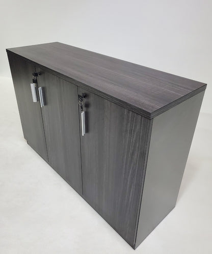 Modern 1200mm Wide Grey Oak Executive Office Three Door Cupboard - LX-6846T-3DR