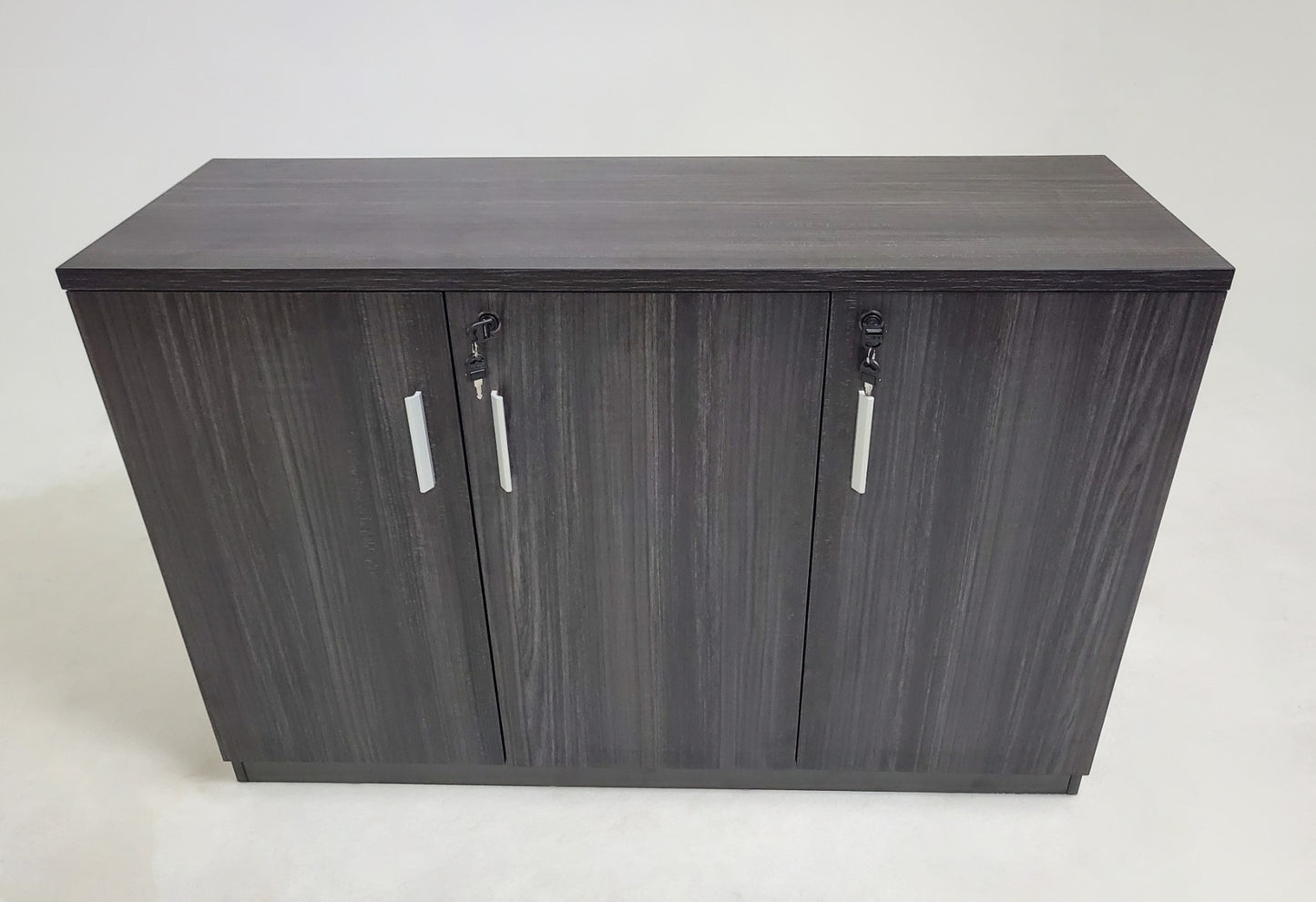 Modern 1200mm Wide Grey Oak Executive Office Three Door Cupboard - LX-6846T-3DR