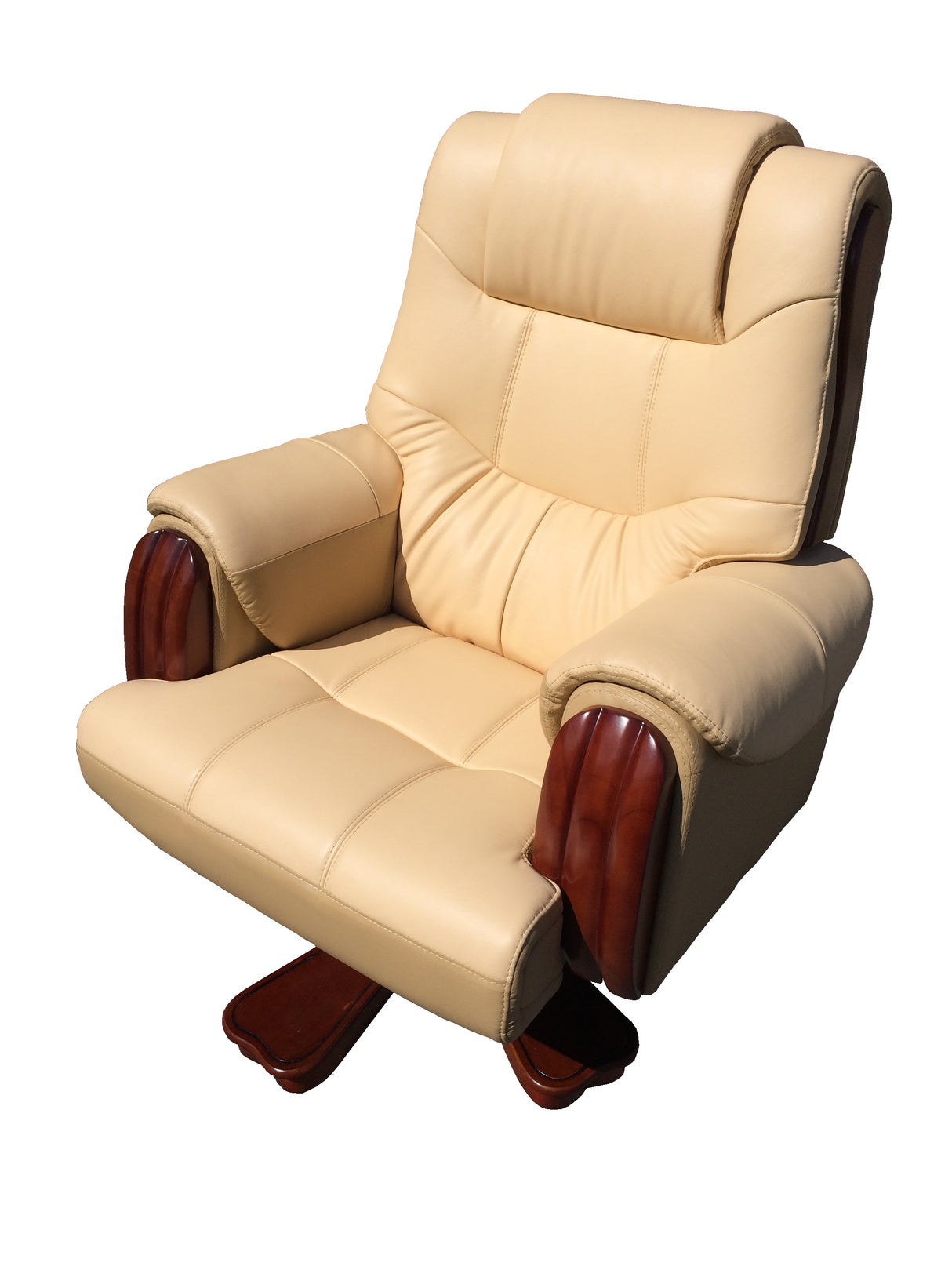 Extra Large Executive Office Chair in Beige Leather - CHA-335-B