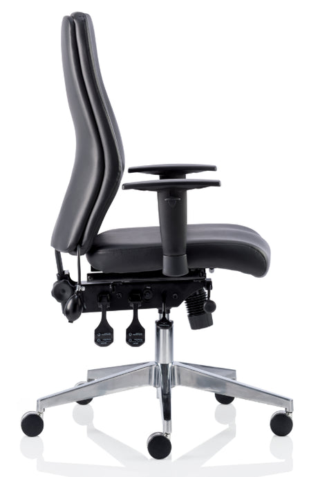 Onyx Leather Ergonomic Posture Office Chair - Recommended by Leading UK Chiropractor Doctor