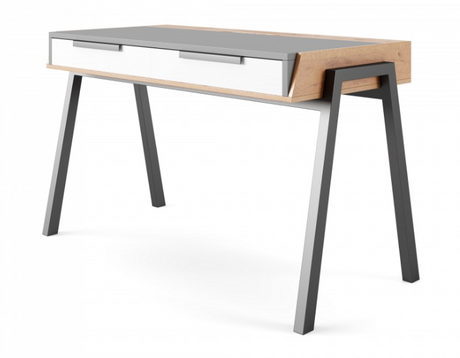 Geneva Walnut & Grey Home Office Desk