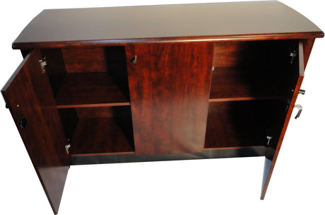 Mahogany finish 3 door office cupboard - 6846T-3DR