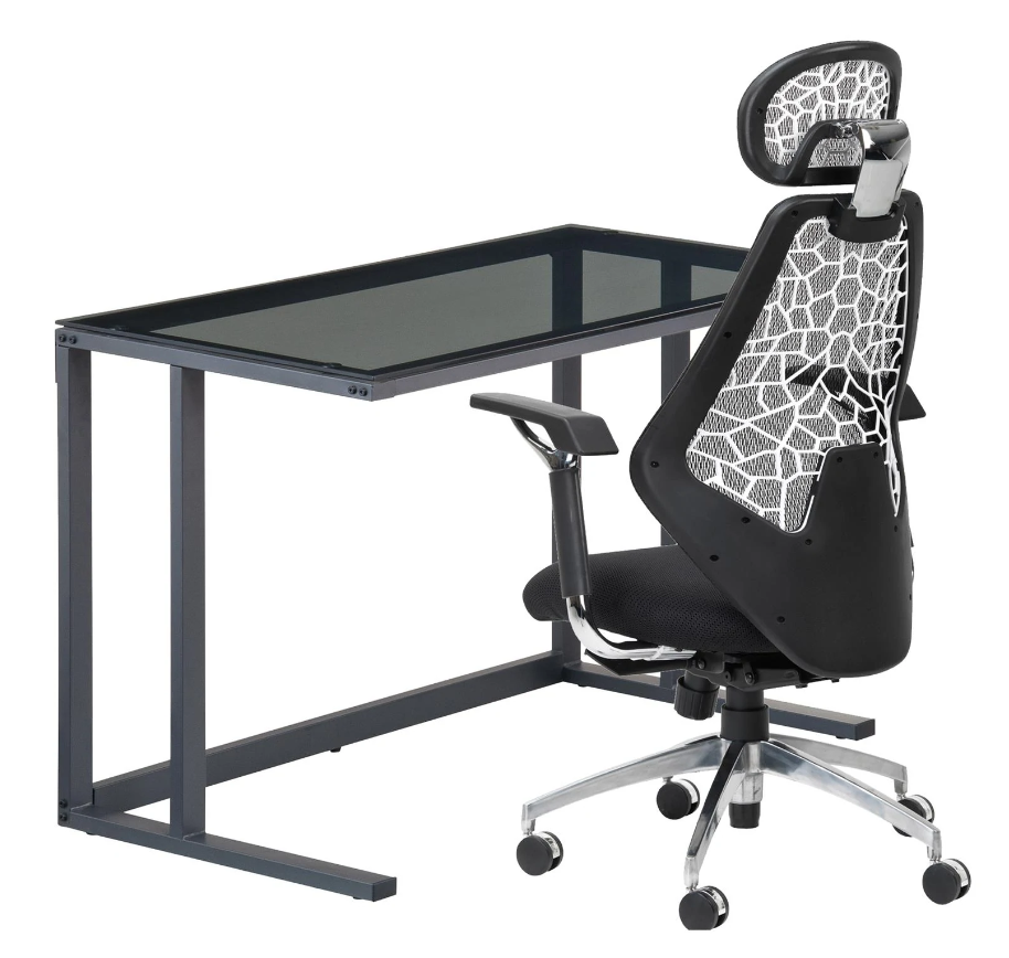 Air Smoked Glass Home Office Desk