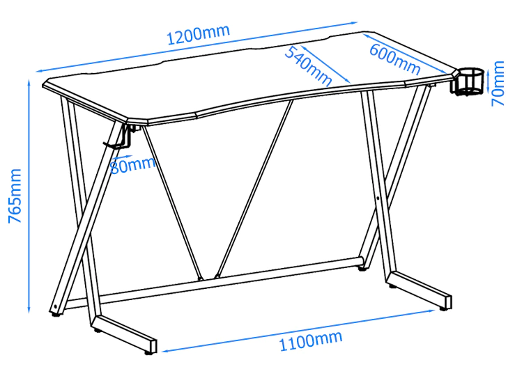 Phantom Carbon Fibre Effect Gaming Home Office Desk