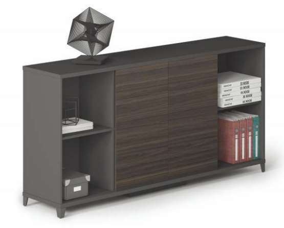 Quality Executive Office Credenza Walnut with Grey - ZG-K1804