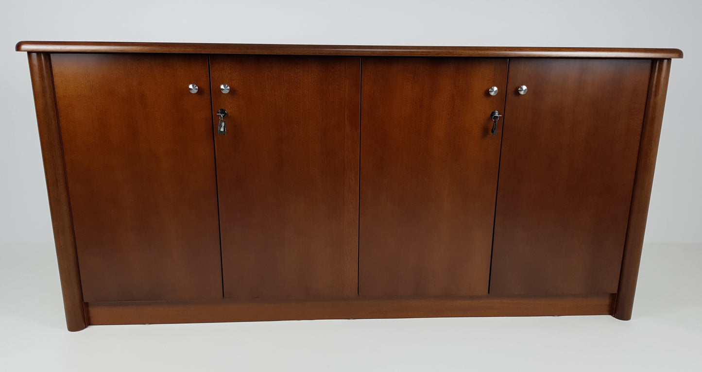 Real Wood Veneer Four Door Executive Walnut Cupboard - 6846T