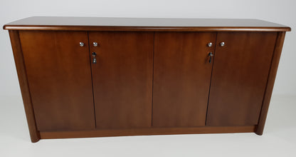 Real Wood Veneer Four Door Executive Walnut Cupboard - 6846T