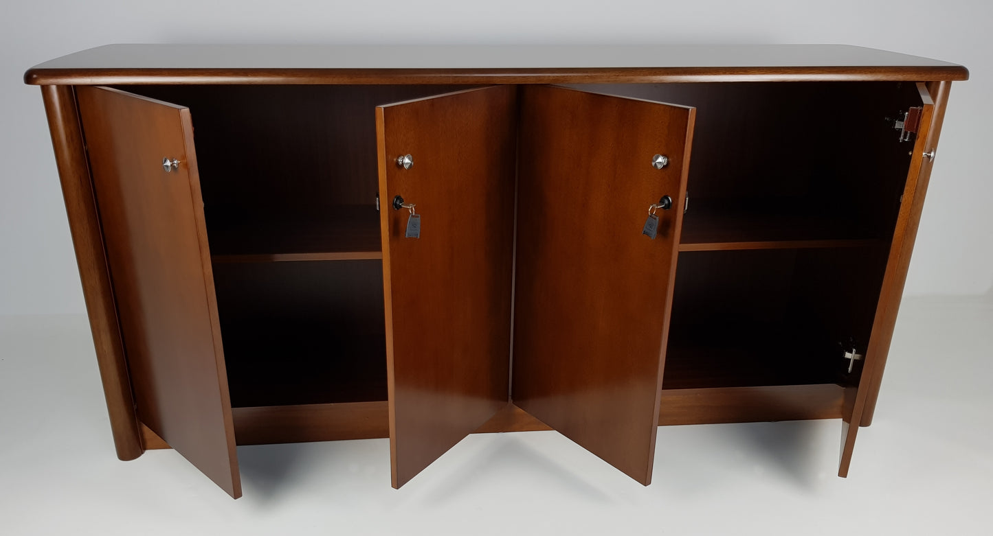Real Wood Veneer Four Door Executive Walnut Cupboard - 6846T