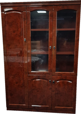 Gloss Walnut Executive Executive Bookcase Cabinet -  6847A