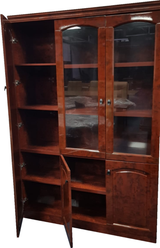 Gloss Walnut Executive Executive Bookcase Cabinet -  6847A