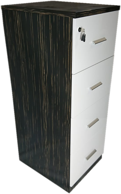 EX SHOWROOM - Senato Zebrano Executive Office Four Drawer Filing Cabinet - 6852-AB