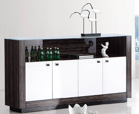 EX-SHOWROOM - Senato Zebrano Executive Office Cabinet with Glass Top - 6852T