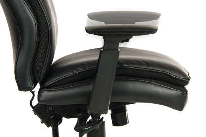 Black Bonded Leather Soft Padded Ergonomic Office Chair - PLUSH-ERGO
