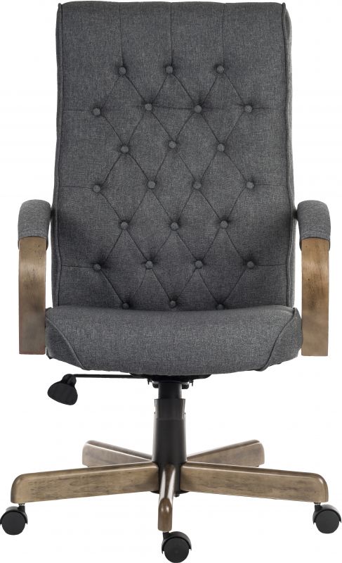 Traditional Grey Fabric Executive Office Chair - WARWICK-GREY