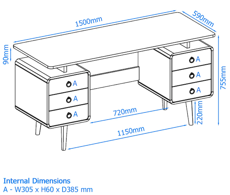 Somerset Wood Effect Home Office Java Desk