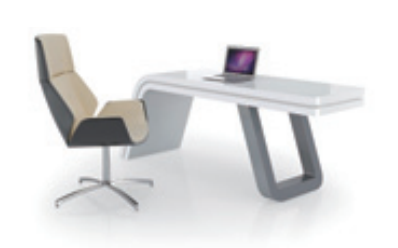 Contemporary White Gloss 600mm Deep Office Desk - 1600mm, 1800mm or 2000mm - GL7820