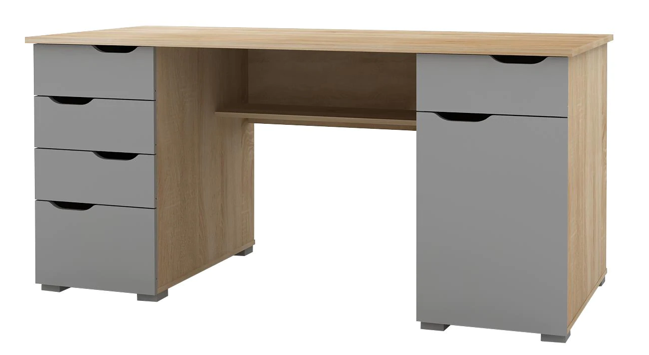 Kentucky Home Office Desk - White, Light Oak & Dark Oak