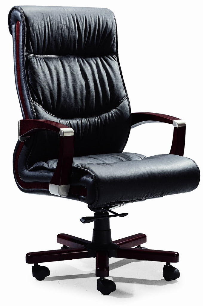 Senato Executive Black Leather Office Chair - 9102