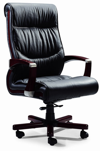 Senato Executive Black Leather Office Chair - 9102