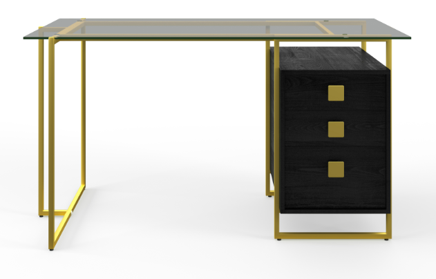 Gold glass office desk deals