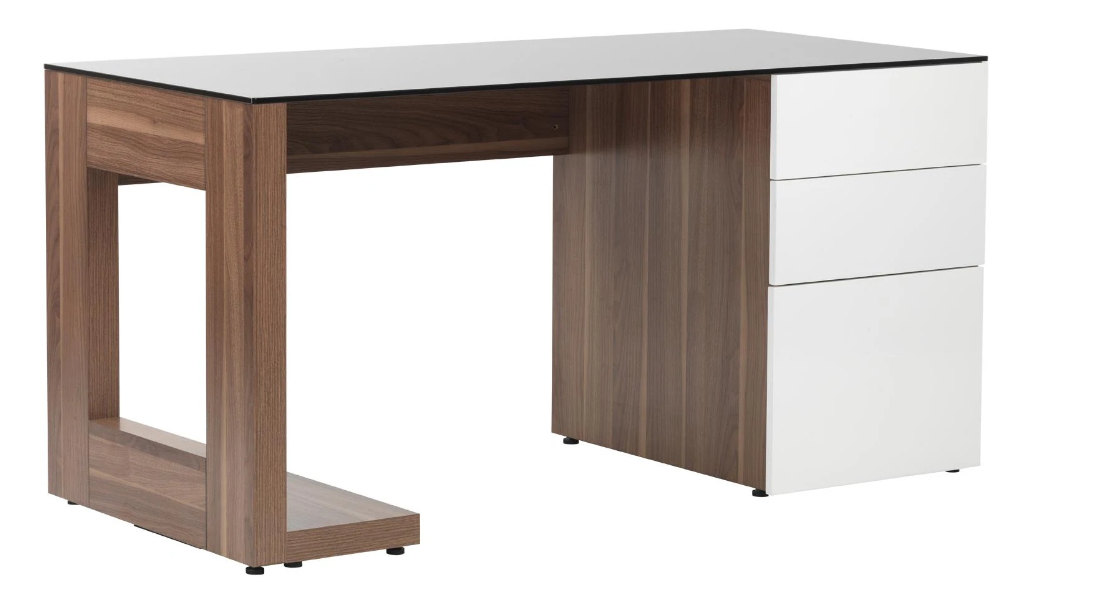 Sorbonne Walnut & White Home Office Desk