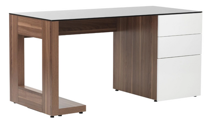 Sorbonne Walnut & White Home Office Desk