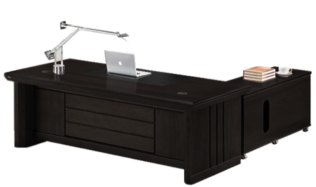 Executive Office Desk With Styled Panels and Pedestal and Return - 1600mm / 1800mm - DSK-U5C161