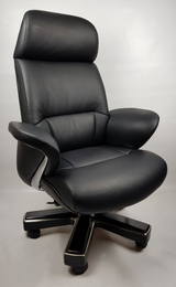 Large Luxury Executive Office Chair with Genuine Black Leather - YS1605A