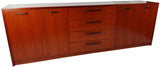 Light Mahogany Veneered Executive Cupboard with Drawers and Doors - 0912L