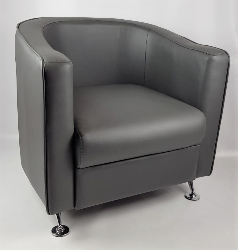 HB-022 Grey Tub Reception Chair