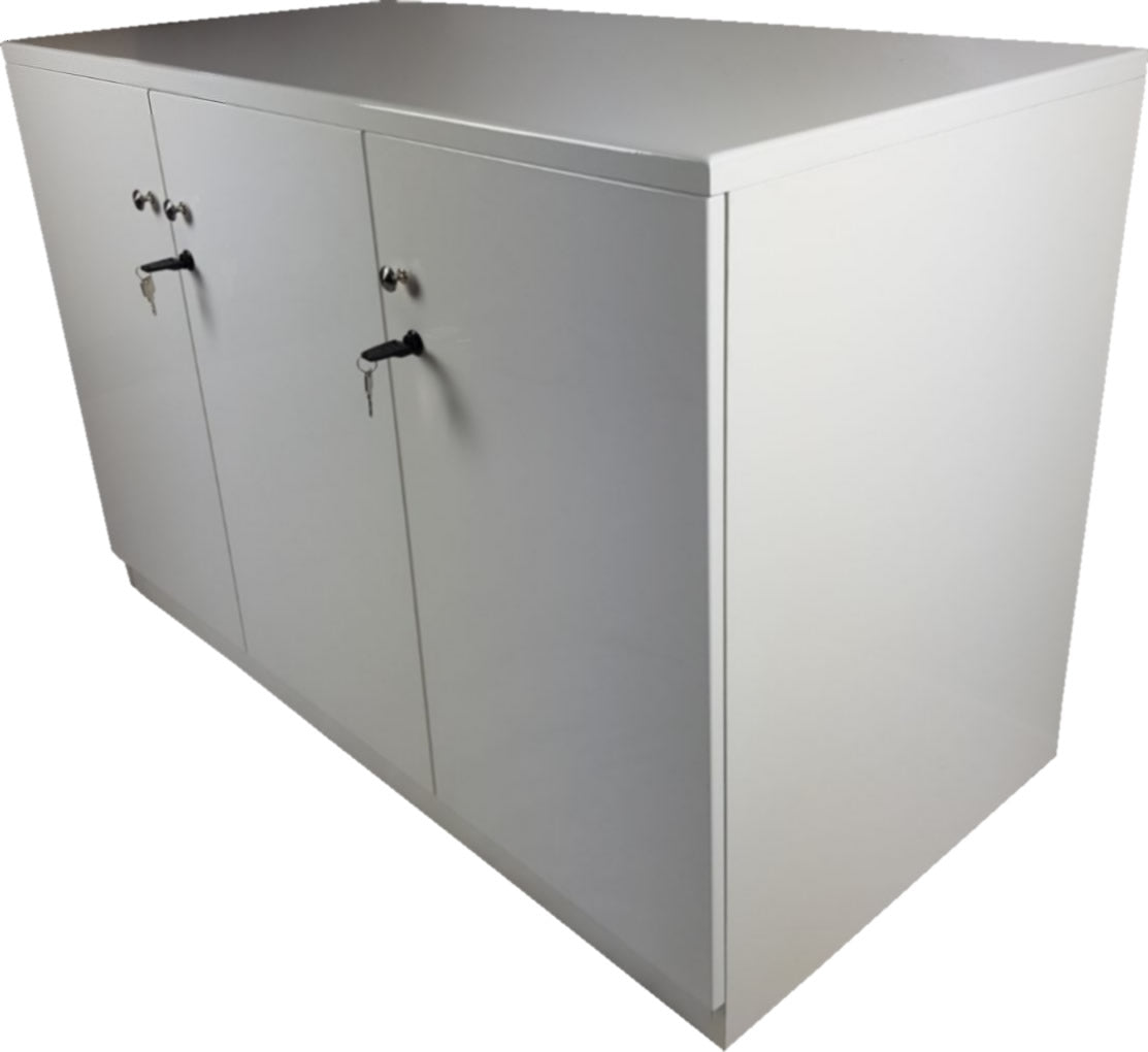White Gloss Executive Three Door Cupboard - 6846TD