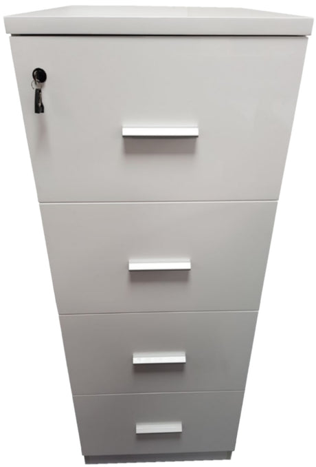 White Gloss Four Drawer Filing Cabinet - AB84-4DR