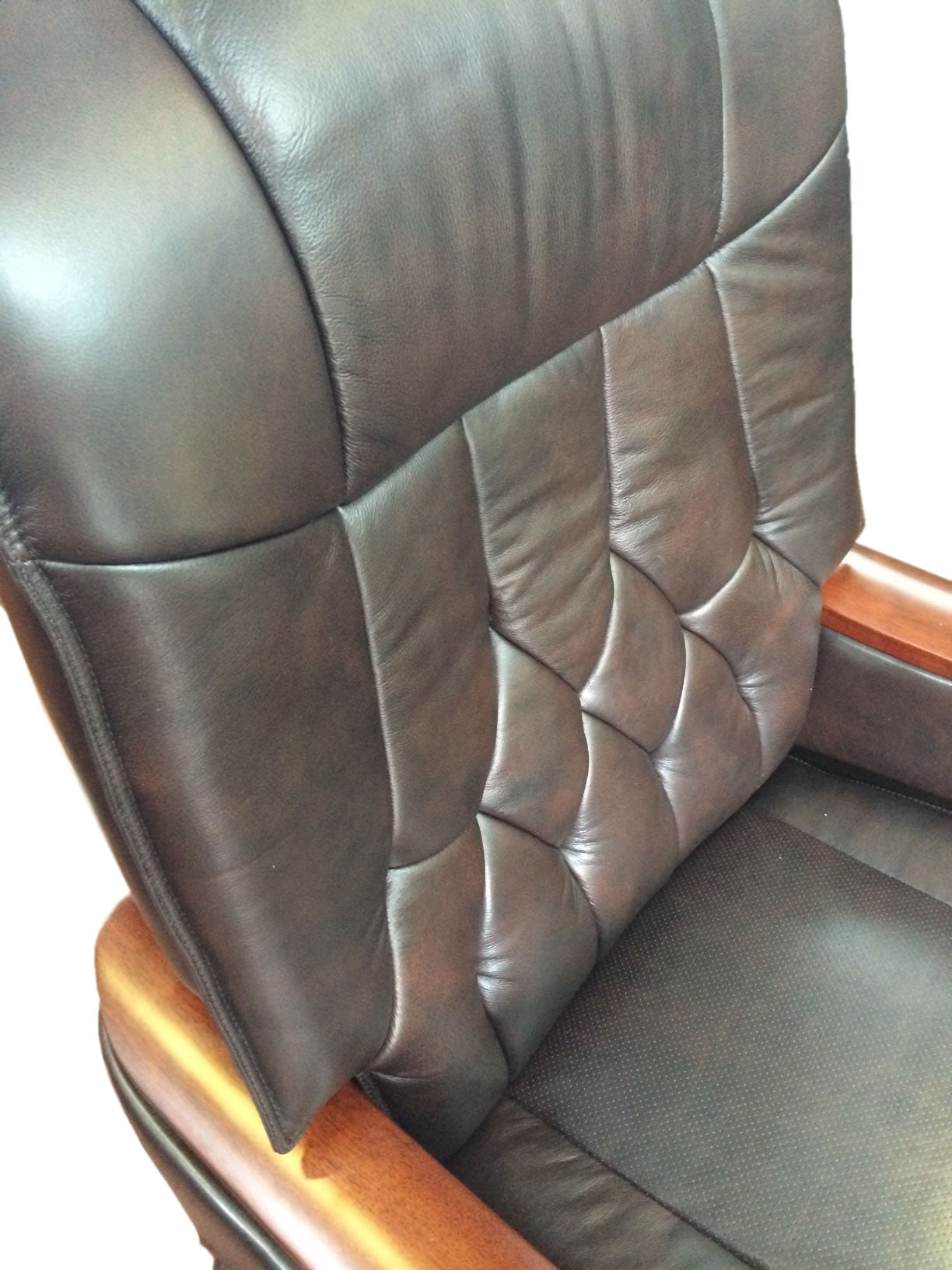 Genuine Brown Leather Executive Office Chair FD6B Order Office   Angle 4   Fd6b 