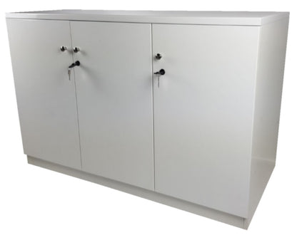 White Gloss Executive Three Door Cupboard - 6846TD