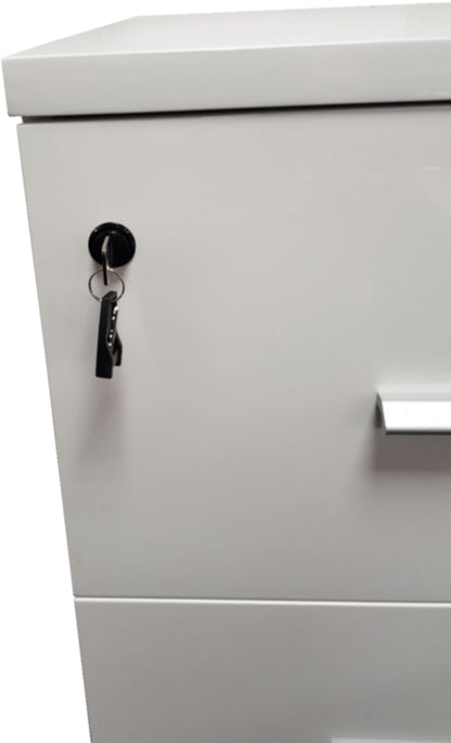 White Gloss Four Drawer Filing Cabinet - AB84-4DR