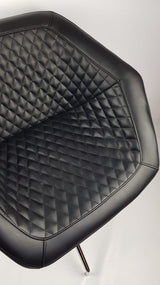 Black Swivel Base Diamond Style Quilted Tub Reception Chair HB-182