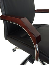 Senato SEN-DES-V57 Contemporary Black Leather Office Chair