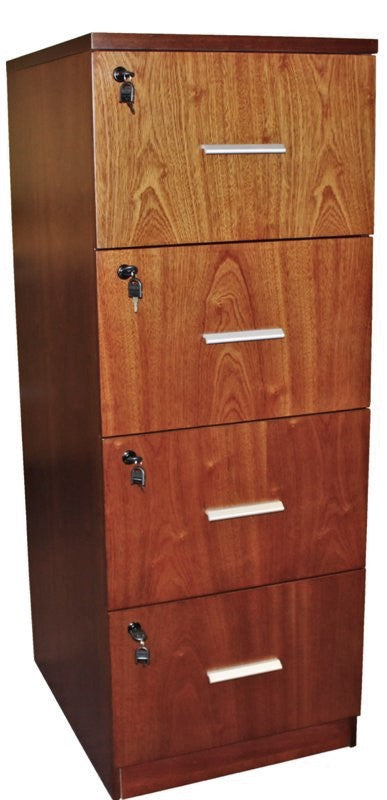 Light Walnut Four Drawer Executive Filing Cabinet - AB84