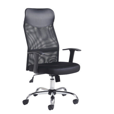 Aurora High Back Black Mesh Operators Office Chair