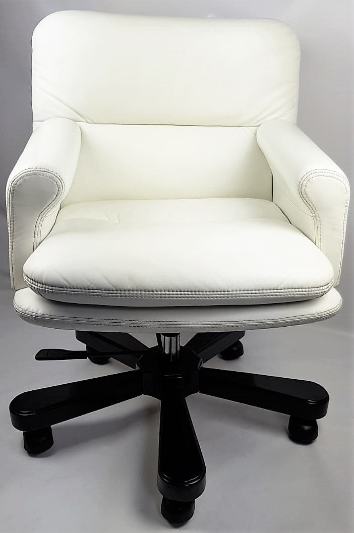 White modern deals desk chair