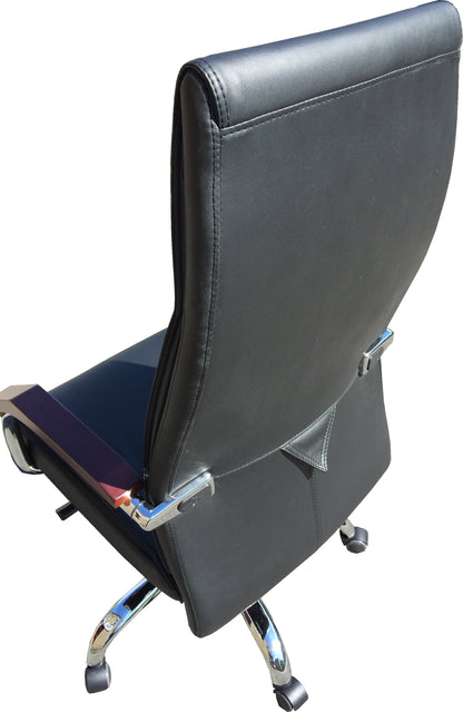 Senato Contemporary Slimline Black Leather Office Chair - SEN-V57