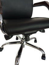 Senato SEN-DES-V57 Contemporary Black Leather Office Chair