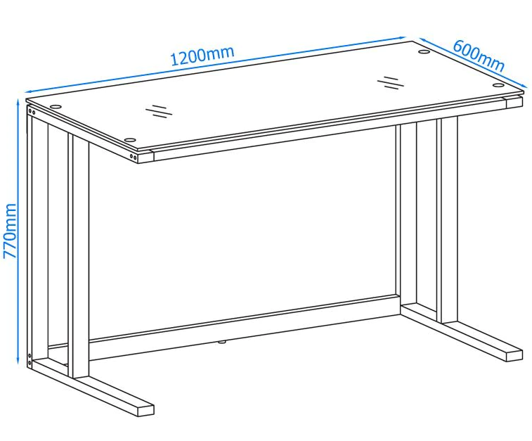 Air Smoked Glass Home Office Desk