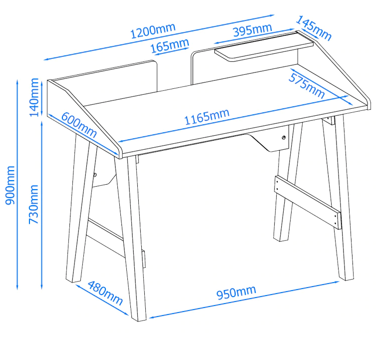 Truro Grey Faux Marble Home Office Desk