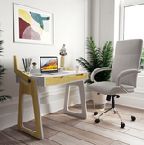 Palmer Oak & White Adjustable Sit Stand Home Office Desk