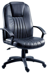Black Leather Executive Office Chair - CITY-LEATHER
