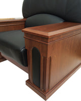 Genuine Black Leather Executive Armchair For Offices Or Receptions - GRA-SOF-S98-